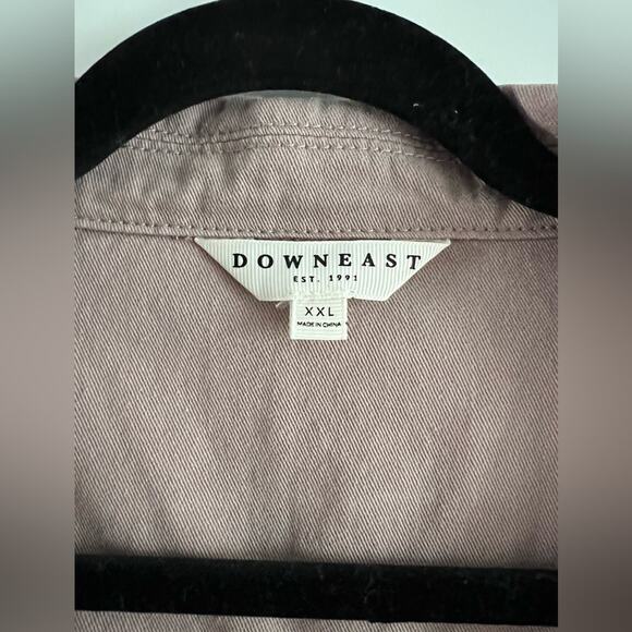 NWOT DownEast 100% Cotton Mauve Jacket Two Front Pockets Button Down Size XXL - Picture 9 of 11